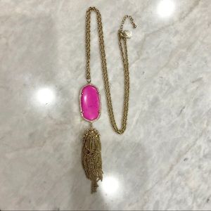 Magenta and gold Kendra Scott Rayne necklace